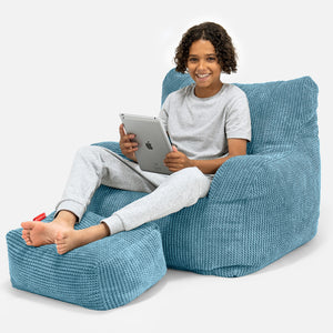 Sitzsack Sessel für Teenager 6-14 Jahre - Pom-Pom Türkis