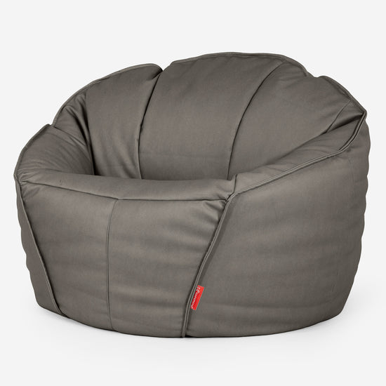 Ultimative Klassischer Gaming Sitzsack - Veganes Leder Grau 01