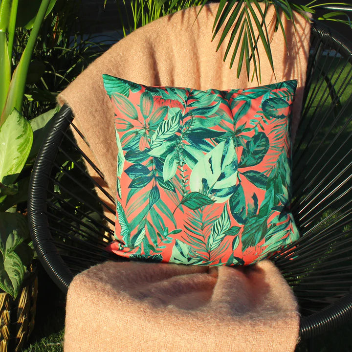 Outdoor Dekokissen / Sofa Kissenbezug 43 x 43cm - Dschungelblatt-Druck 03