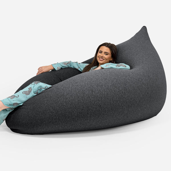 Venti XXL Riesen Sitzsack - Elastische Baumwolle Schiefergrau 01
